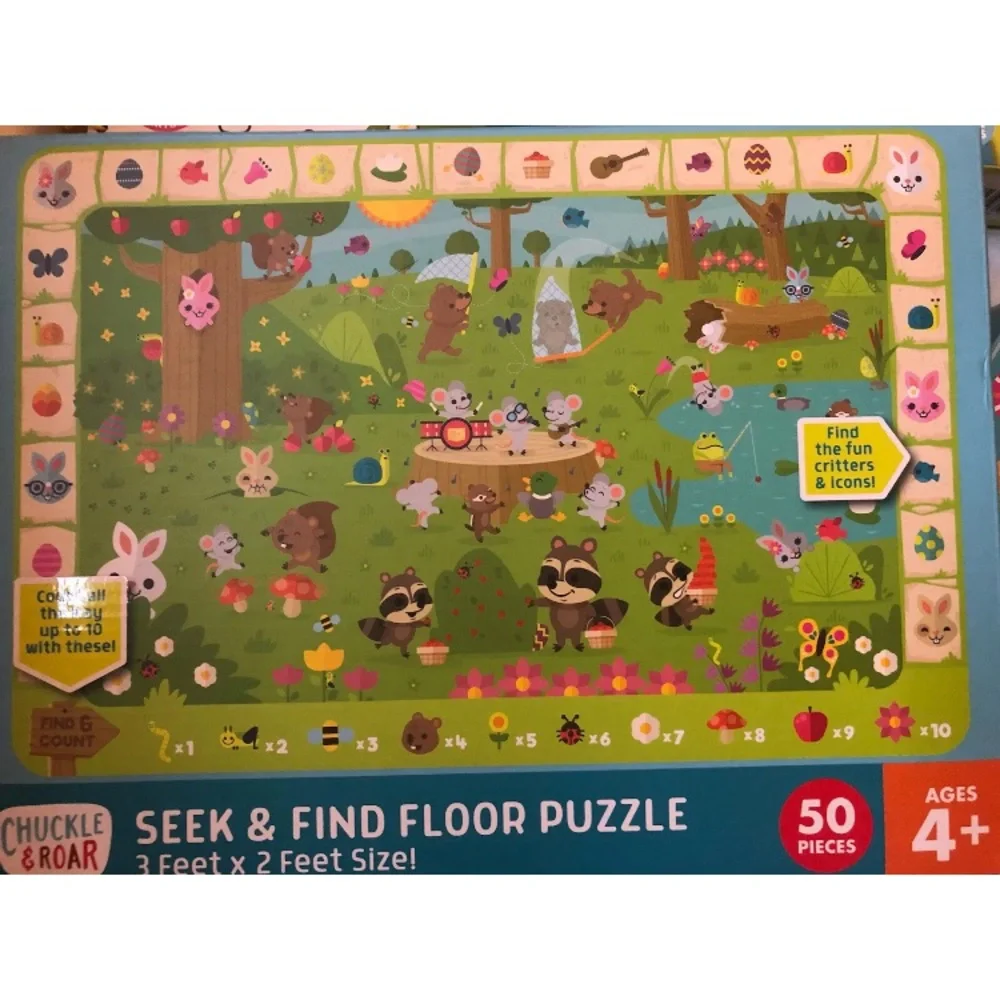 CHUCKLE & ROAR  50pc Floor Puzzle + Aqua Draw Spring Easter Lot 2